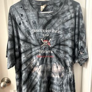 vintage embroidered pirate tiedye tee